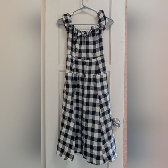 NWOT Reformation Hattie Off-Shoulder Gingham Dress 100% Linen Size 2 XS - Picture 2 of 6